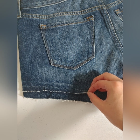 J Brand Blue Jean Shorts Frayed Double Hem Size 27 - Picture 3 of 9